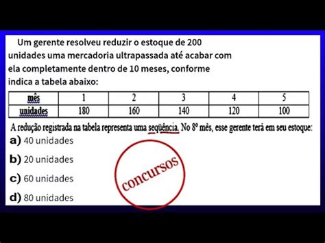 Um gerente resolveu reduzir de 200 unidades uma  .